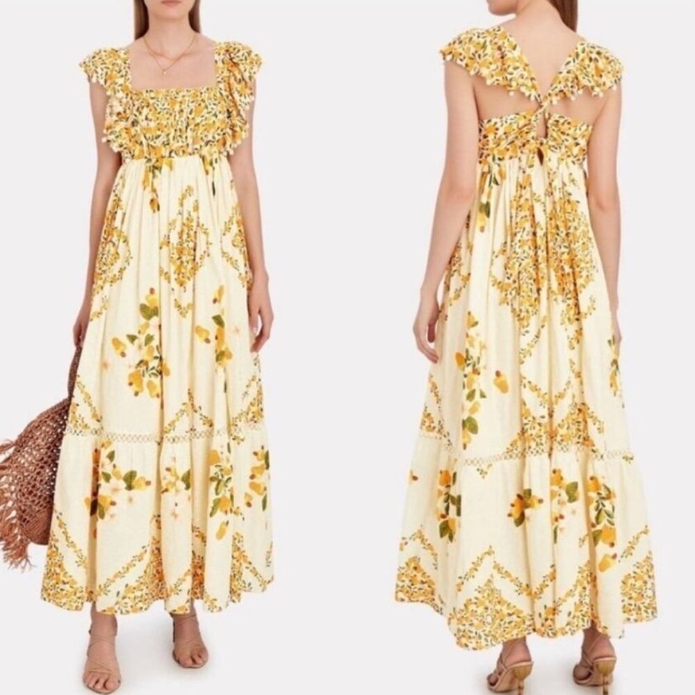 NWT Farm Rio Cashew Cross Back Dress L